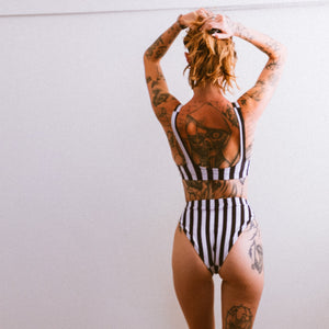 Stripes High-Waisted Bikini