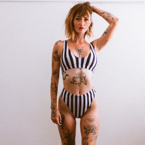 Stripes High-Waisted Bikini