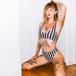 Stripes High-Waisted Bikini