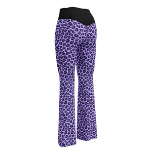 Purple Leopard Flare Leggings