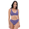 Purple Leopard High-Waisted Bikini