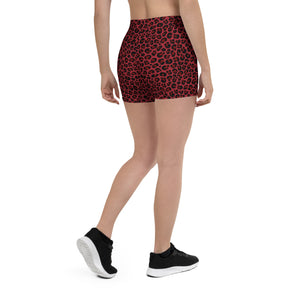 Red Leopard Bike Shorts