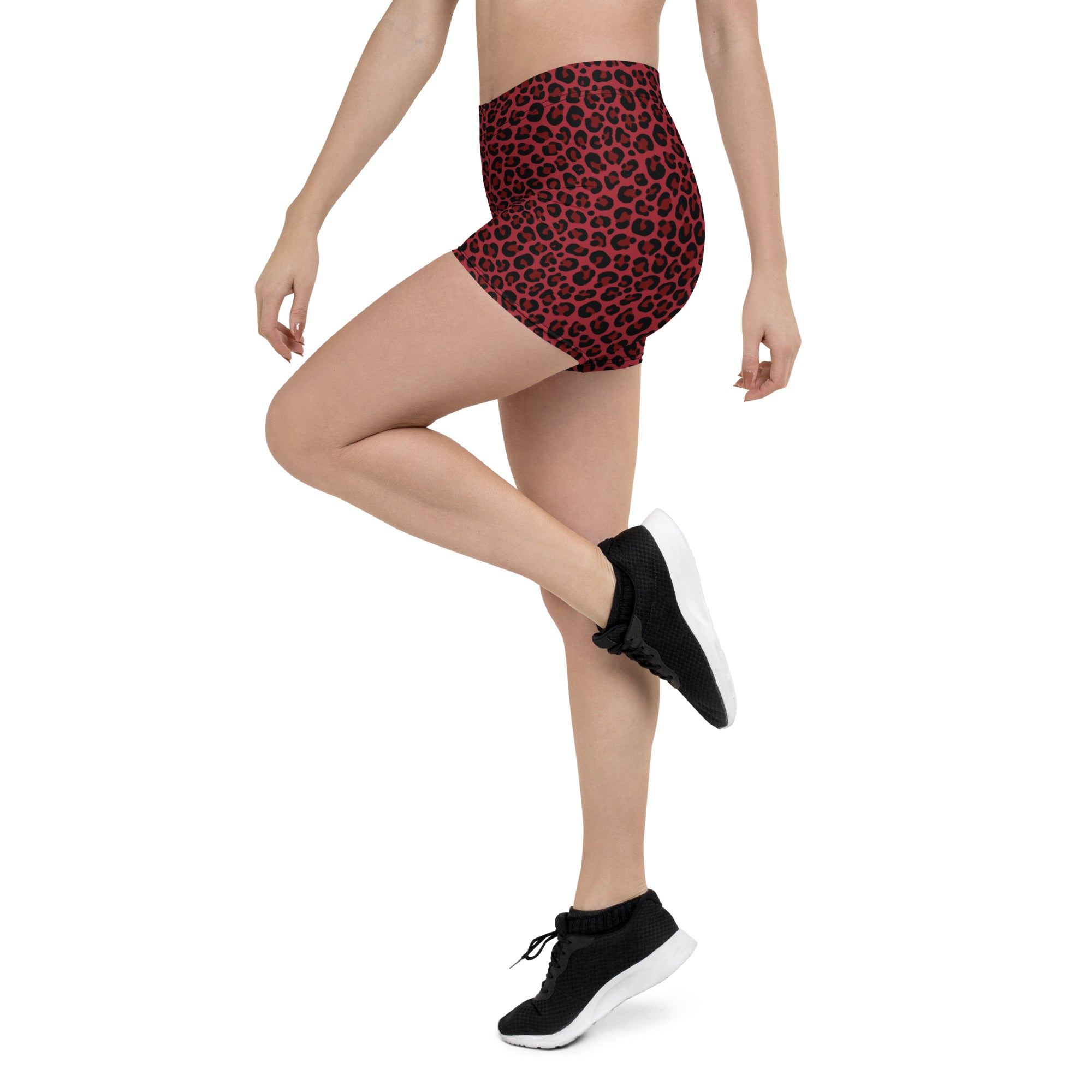 Red Leopard Bike Shorts