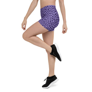 Purple Leopard Bike Shorts