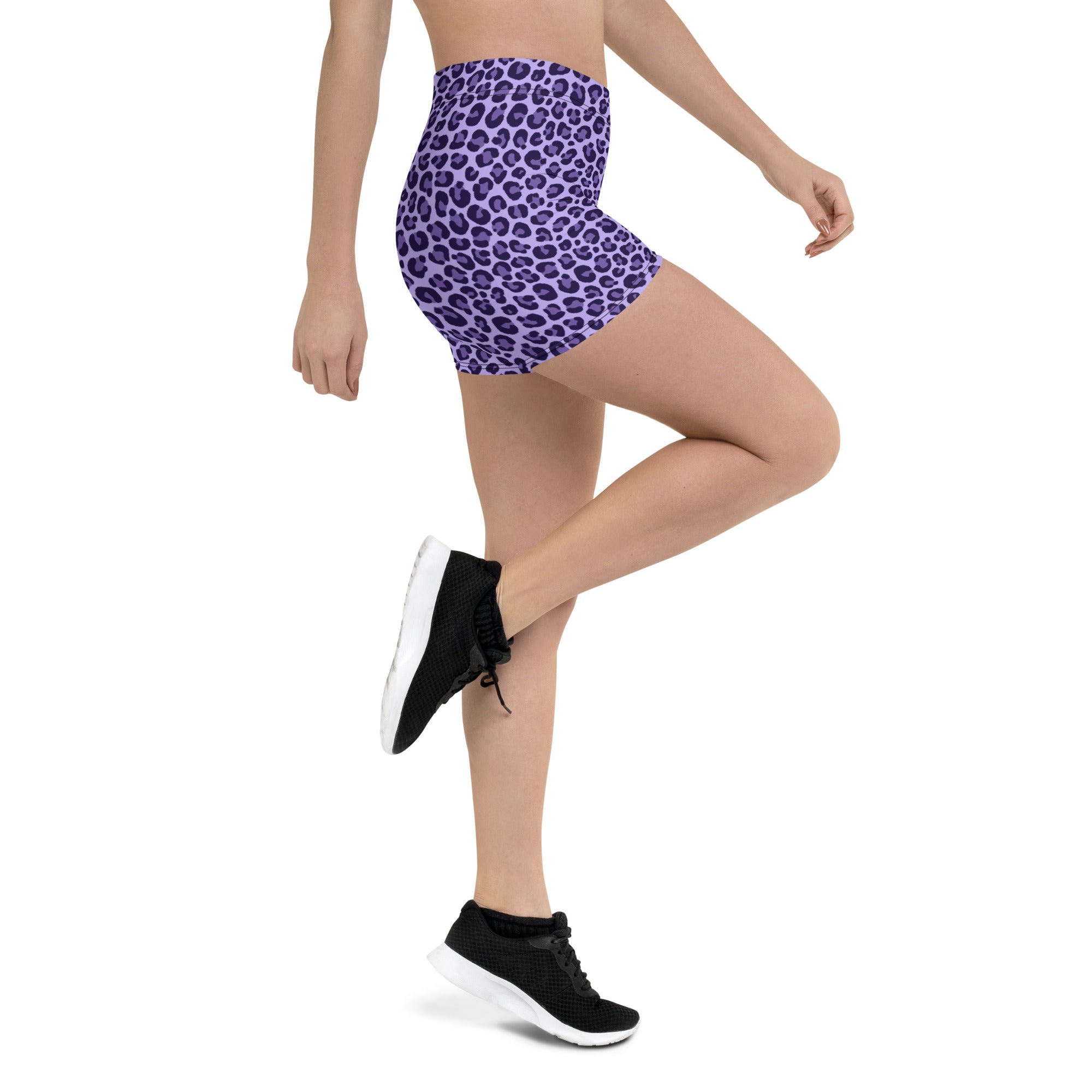 Purple Leopard Bike Shorts