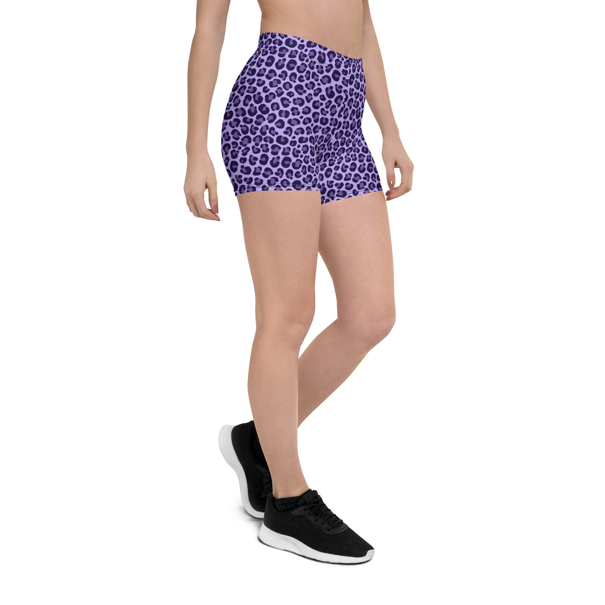 Purple Leopard Bike Shorts