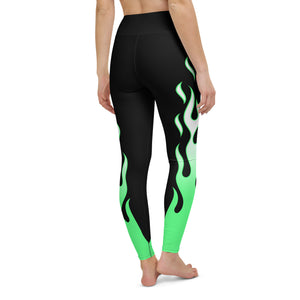 Green Flames Leggings