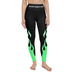 Green Flames Leggings