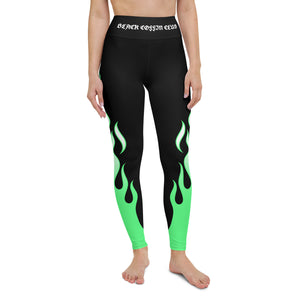 Green Flames Leggings