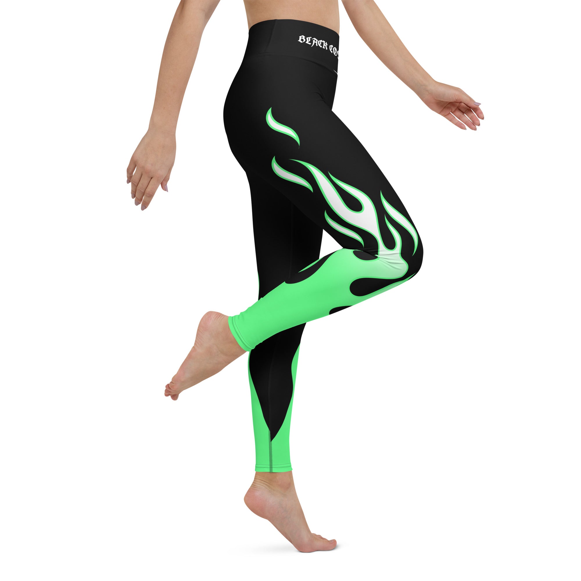 Green Flames Leggings