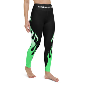 Green Flames Leggings