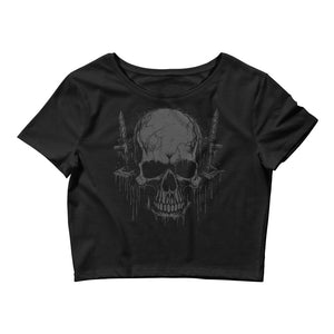 Black Skull Crop Top